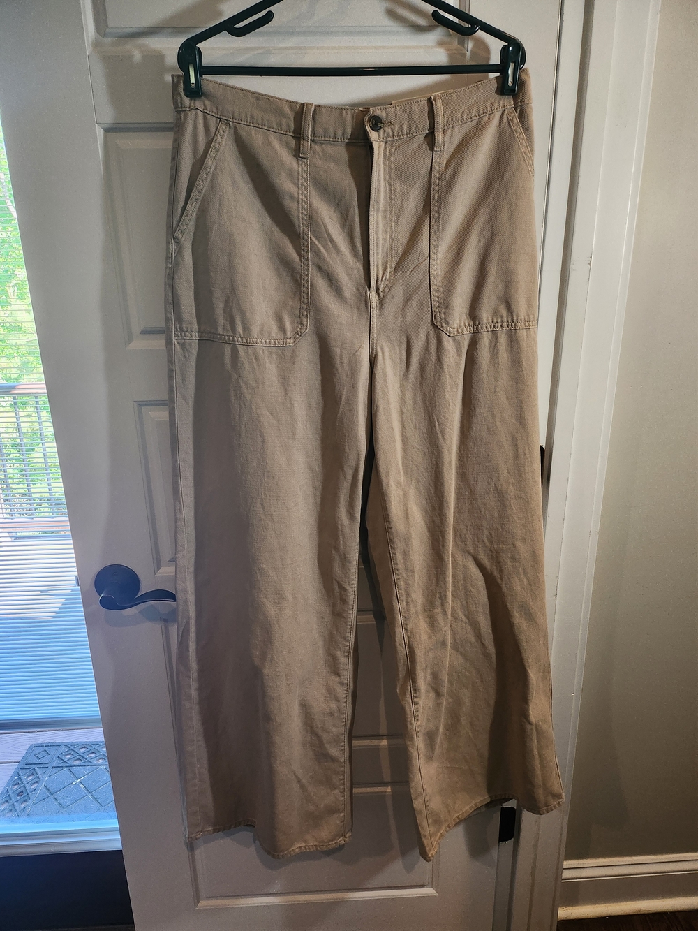 a.n.a Wide-Leg High-Rise Pants in Beige